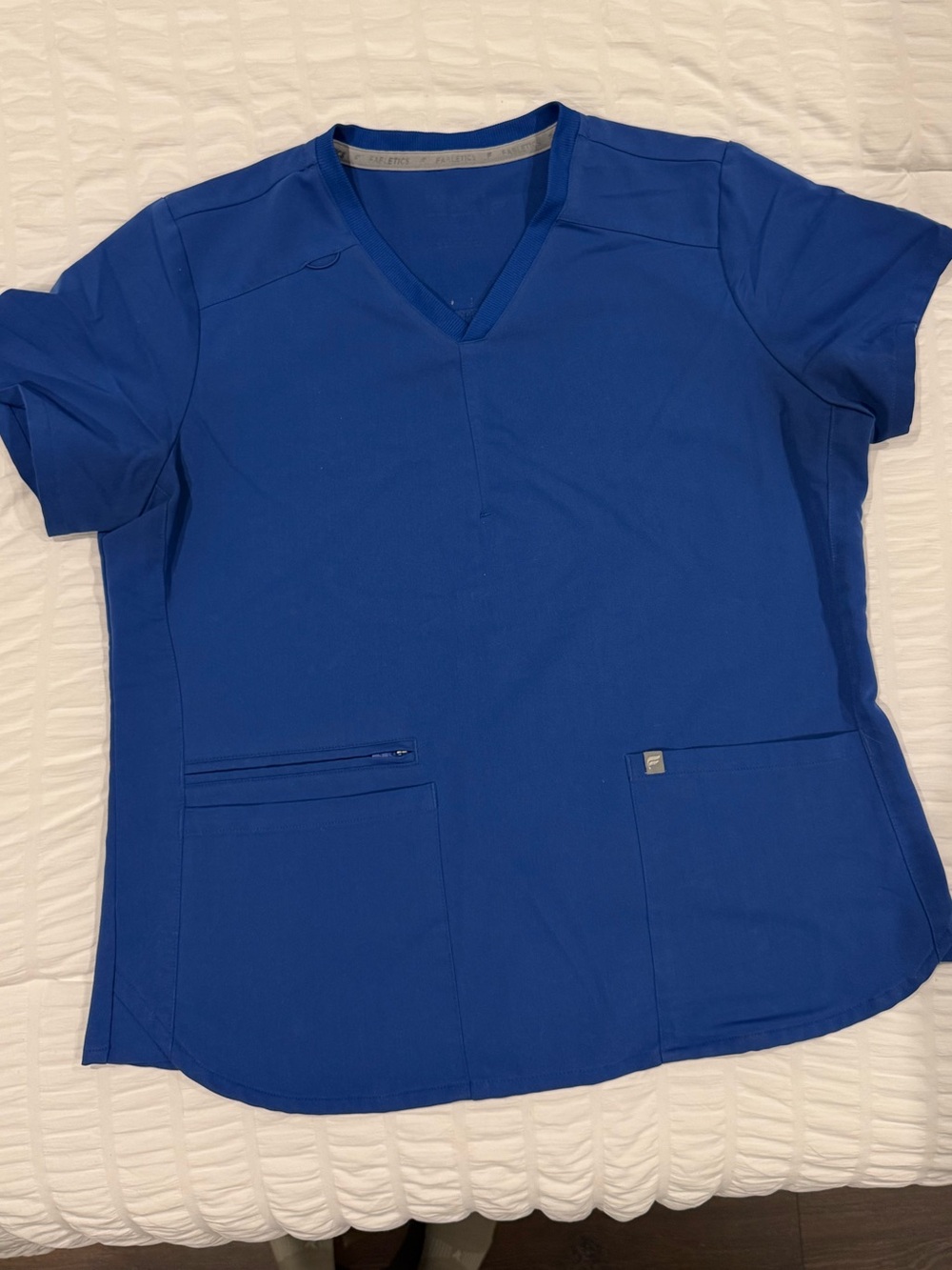 Fabletics Women's V-Neck Scrub Top in Royal Blue